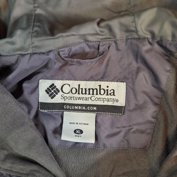 Columbia Men’s XL Red Gray Nylon Hooded Jacket Waterproof Windbreaker - Picture 4 of 12